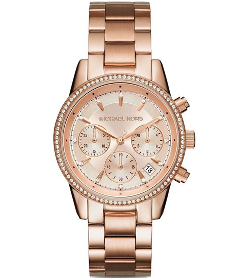 michael kors ritz pavé chronograph watch|Michael Kors Ritz Pave Chronograph & Date Bracelet Watch.